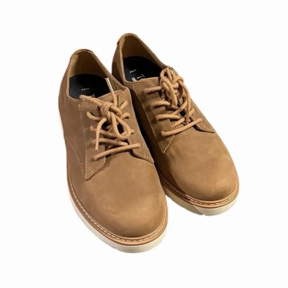 TOMS Navi Trvl‎ Lite Oxford Shoes Men's Size 7 Brown Lace Up Low Top